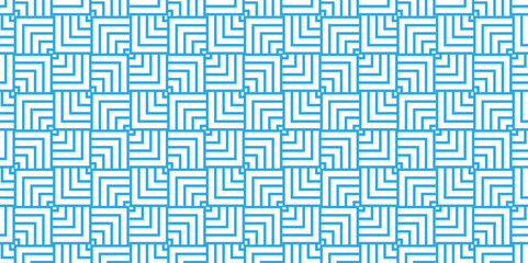 Seamless geometric ocean spiral pattern and abstract circle wave lines. blue seamless tile stripe geomatics overlapping create retro square line backdrop pattern background. Overlapping Pattern.