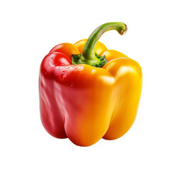 Bell peppers vegetable cutout on a transparent background.