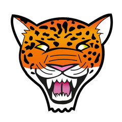 Majestuosa cabeza de jaguar en vectores
