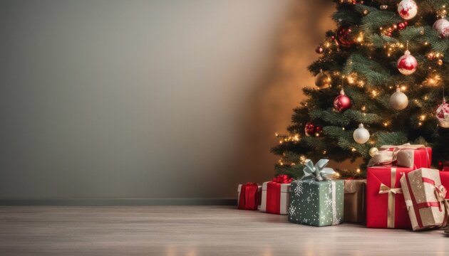 A Beautifully Decorated Christmas Tree With Empty Gift Tags Hanging Nearby, Ready For Personalized Names And Messages.