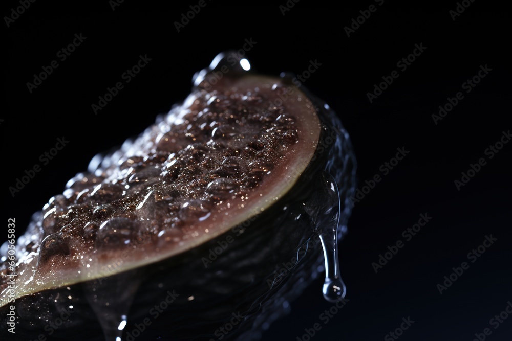 Poster a slice of watermelon with a drop of water on it. generative ai