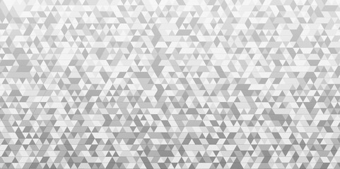 Abstract gray and white small square geomatrics triangle background. Abstract geometric pattern gray and white Polygon Mosaic triangle Background, business and corporate background.