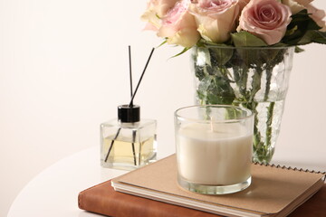 candle and rose