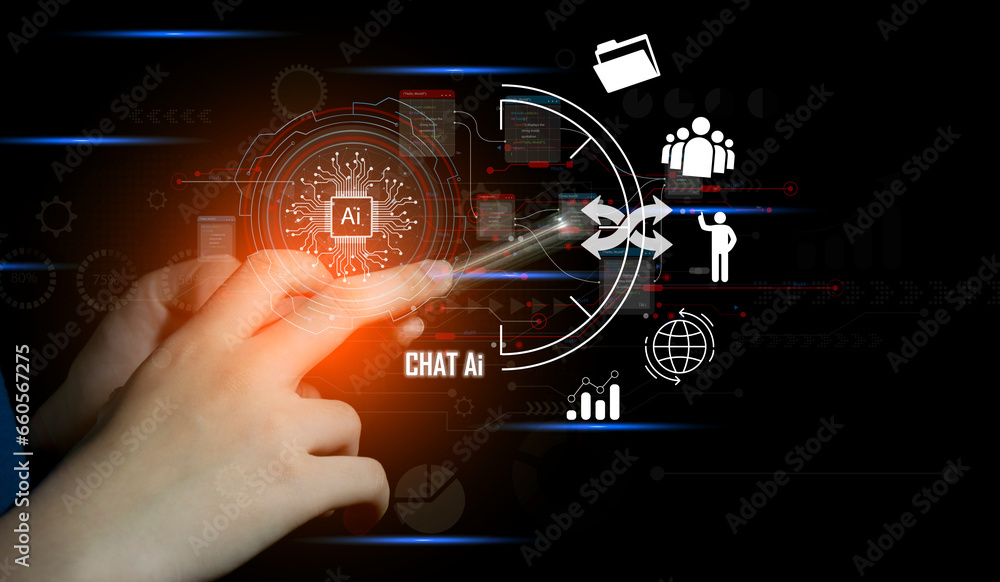 Poster the ai chatbot concept is unique in that it can interact as naturally as a real human. industry inno