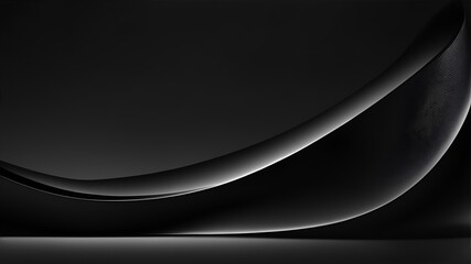 Abstract Black Curve Background. High resolution black gradient background