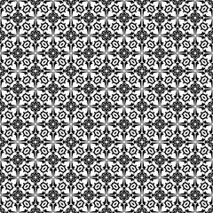 Black and white seamless abstract pattern. Background and backdrop. Grayscale ornamental design. Mosaic ornaments. Vector graphic illustration. EPS10.