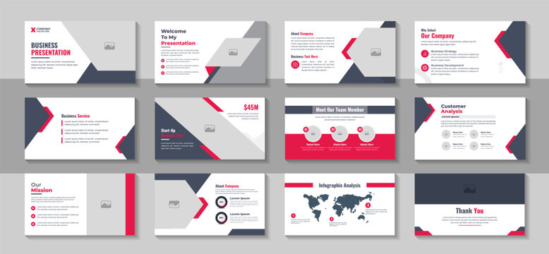 Business presentation templates, Modern brochure cover design, Business minimal slides presentation template