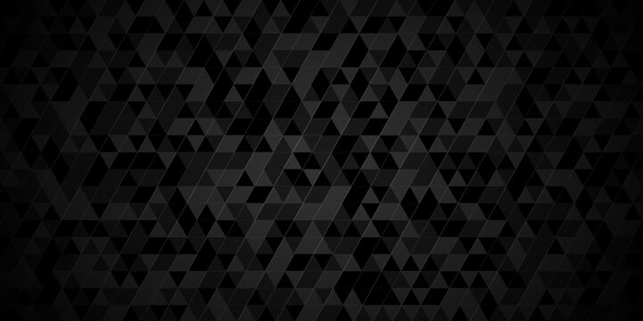Abstract seamless square black and gray wall structure cube mosaic tile background. Abstract geometric pattern gray and black Polygon Mosaic triangle Background, business and corporate background. © MdLothfor
