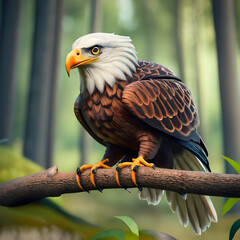 Naklejka premium 3D character inspired by nature and wildlife