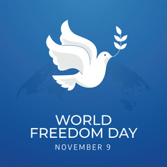 World Freedom Day design template good for celebration usage. dove vector illustration. flat design. vector eps 10.