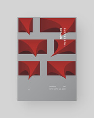 Abstract Posters Design. Vertical A4 format. Modern placard. Strict and discreet brochure. Colorful 3d form composition