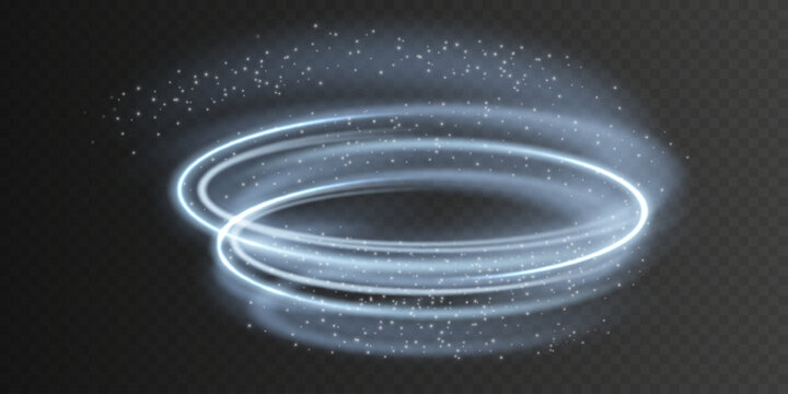 Realistic snow storm or wind swirls isolated on transparent background. Vector illustration of white spiral, wave, curve vortex effect. Symbol of fresh air, blizzard, magic power speed, tornado