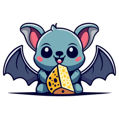 Cute Bat with Cheese