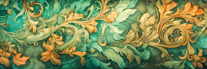Art deco flower pattern as background