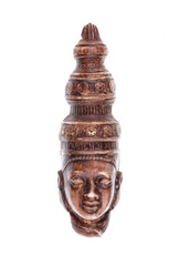 asian woman head sculpture isolated on white background