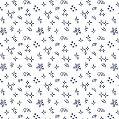 snowflakes seamless doodle pattern