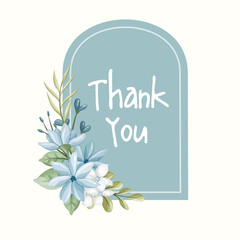 blue flowers thank you frame