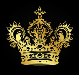 Krone Gold Vektor König Königin Symbol Icon