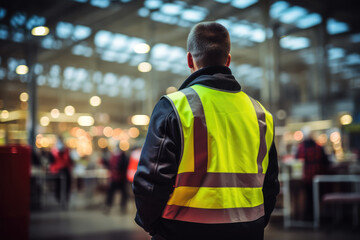 security check at the airport - security worker backview - AI Generated