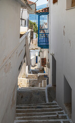 Traditional architecture in Skopelos, a Greek island in the western Aegean Sea