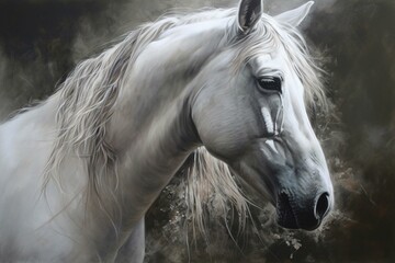 Obraz na płótnie Canvas Stunning pale equine. Artwork. Generative AI