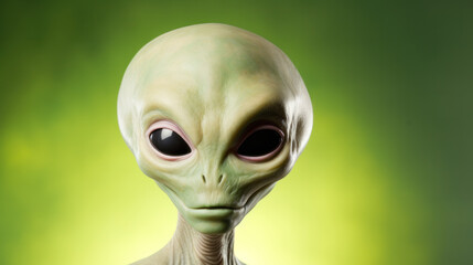 Image of an alien. Humanoid from an other planet portrait on studio background.