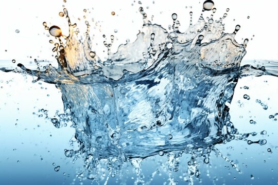 Water splashing with transparency. Generative AI