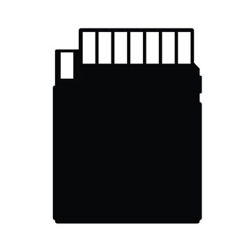 recommend clip art: SD Card Silhouette. Black and White Icon Design Elements on Isolated White Background