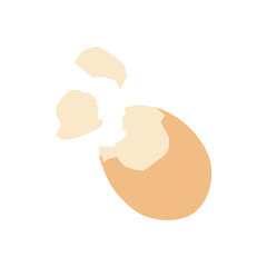 Cracked Egg Flat Illustration. Clean Icon Design Element on Isolated White Background