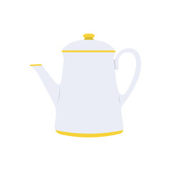 Tea Kettle Flat Illustration. Clean Icon Design Element on Isolated White Background