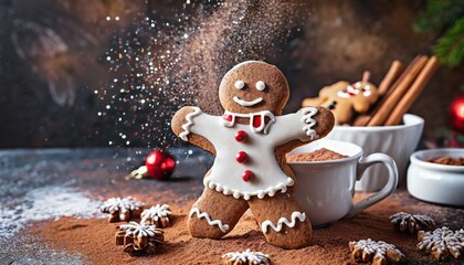 christmas gingerbread cookie - obrazy, fototapety, plakaty