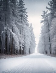 Snowy Forest Drive Exploring Nature's