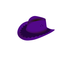 Vector illustration of a cartoon hat in purple color