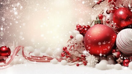 christmas background with red balls