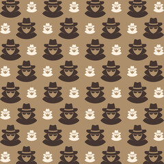 Detective spy premium wallpaper repeating pattern vector illustration background