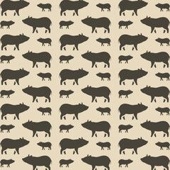 Pig premium wallpaper repeating pattern vector illustration background
