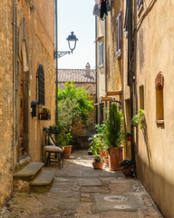 The beautiful village of Bibbona on a sunny summer afternoon. Province of Livorno, Tuscany, Italy.