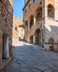 Fototapeta na wymiar The beautiful village of Suvereto on a sunny summer afternoon. Province of Livorno, Tuscany, Italy.