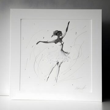 Dance Tattoo Simple 12 Cm Fine Line White Background 