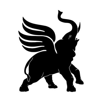 Elephant with wings icon