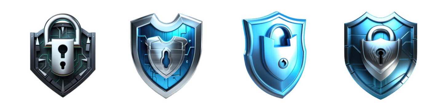 Cybersecurity clipart collection, vector, icons isolated on transparent background