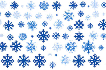Christmas decor illustration with blue snowflake on white background