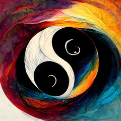 abstract yin Yang infinity symbols q 5 