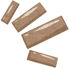 brown brick isolated on white background