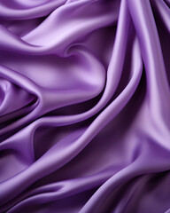 Background of flowing shiny purple violet satin or silk, fashionable bright background of smooth silky fabric