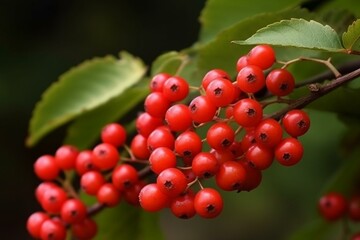 cluster of berries on the branch. Generative AI