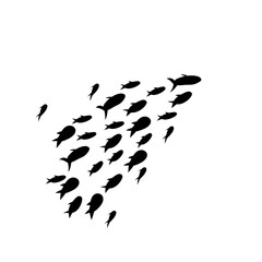 Swimming Fish Sillhouette 