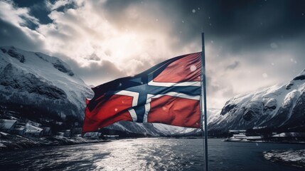 Photo that symbolizes Norway - fictional stock photo