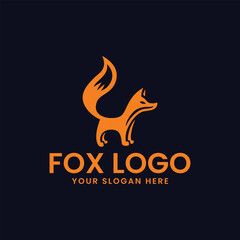 wolf fox logo design vector