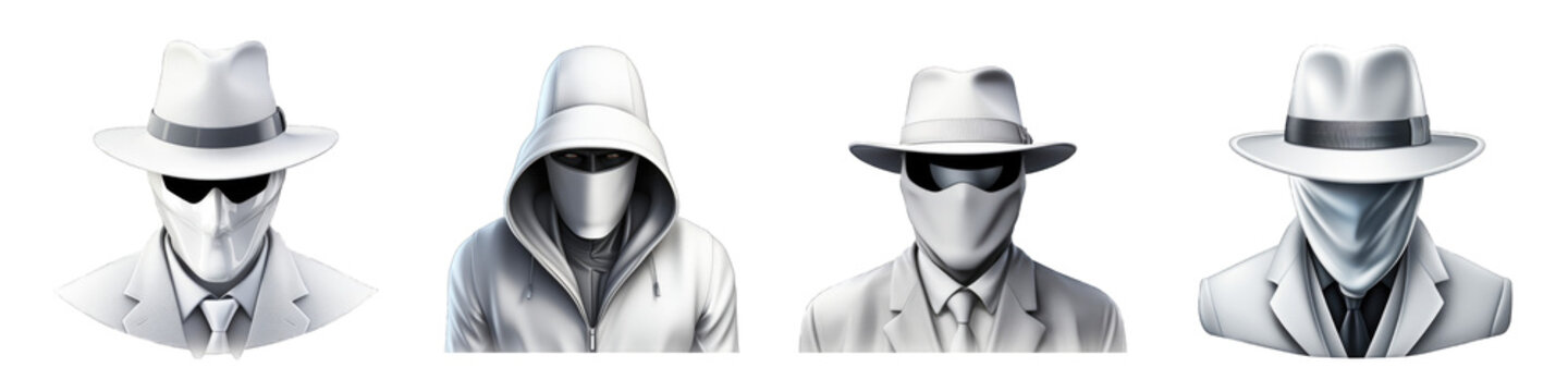White Hat Hacker clipart collection, vector, icons isolated on transparent background